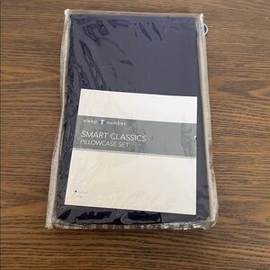 NEW Sleep Number Smart Classics Pillowcase Set in Midnight (Navy)